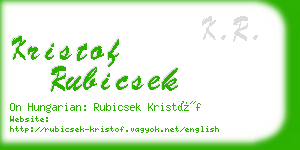 kristof rubicsek business card